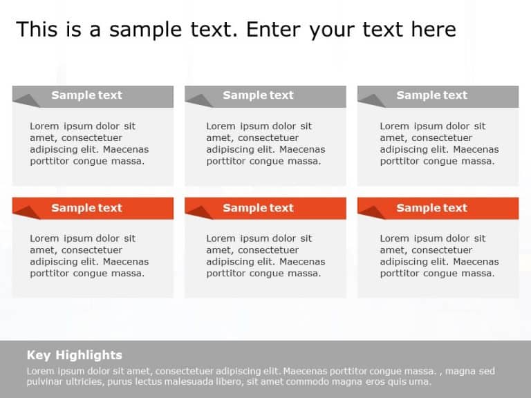 6 Grid Text Box Diagram PowerPoint Template & Google Slides Theme