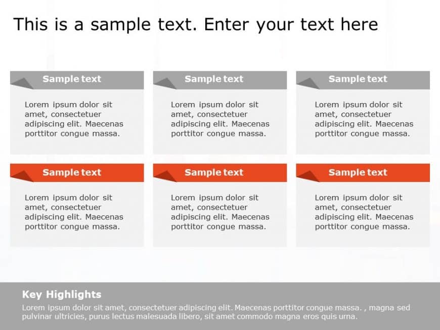 6 Grid Text Box Diagram PowerPoint Template