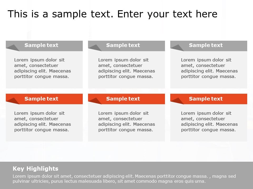 6 Grid Text Box Diagram PowerPoint Template & Google Slides Theme