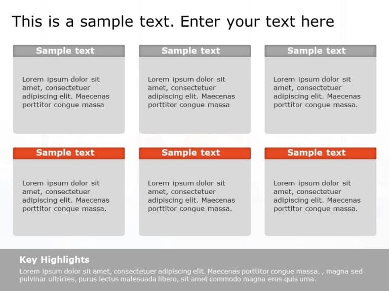 6 Grid Text Box Diagram PowerPoint Template | SlideUpLift
