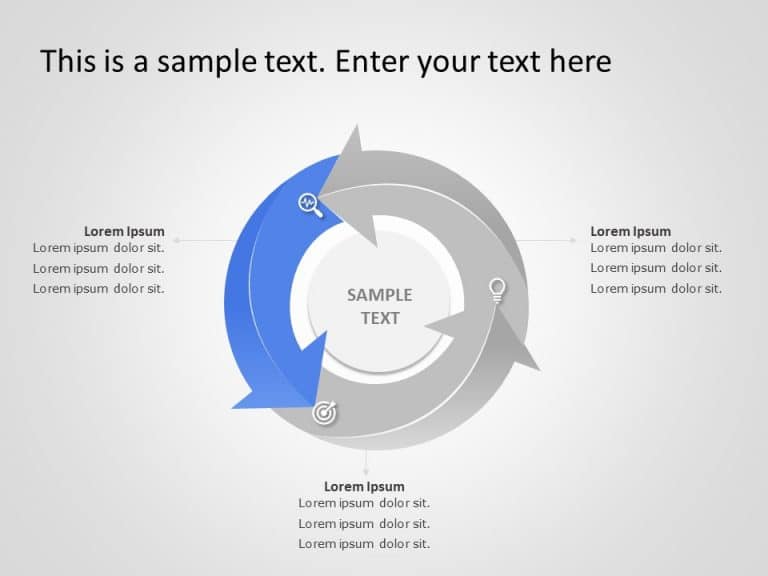 3 Step Circular Process Diagram Powerpoint Template 0505