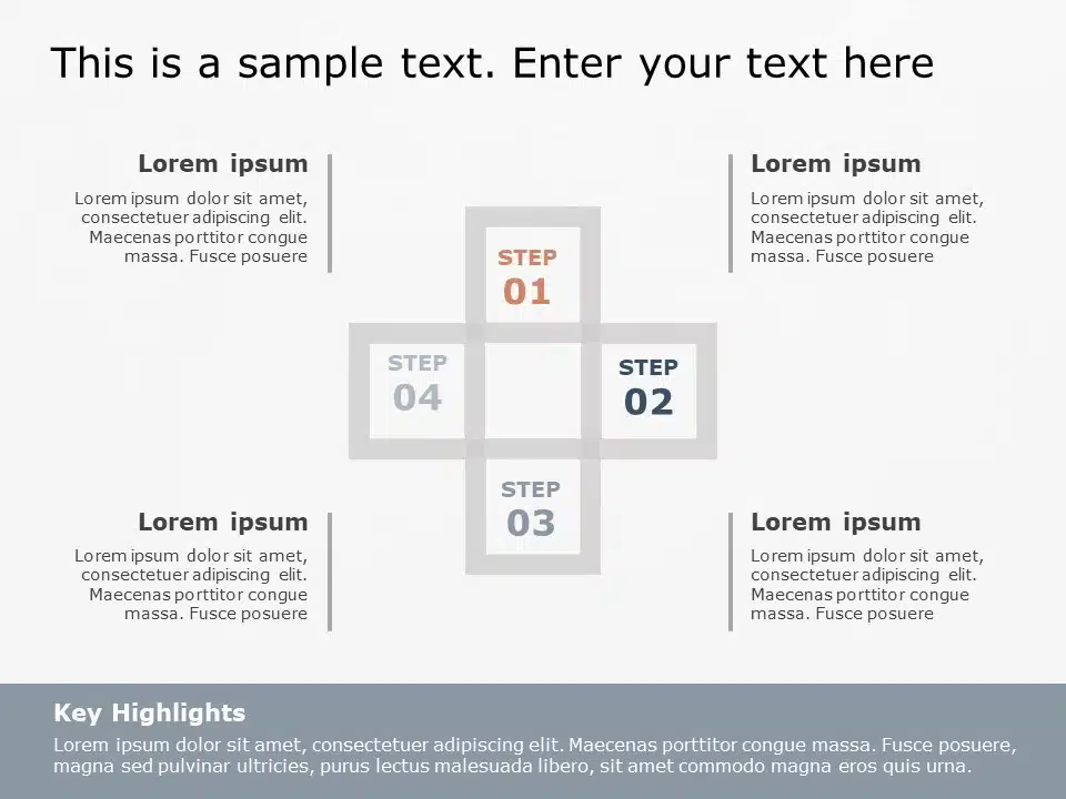 4 Steps Square Strategy PowerPoint Template & Google Slides Theme