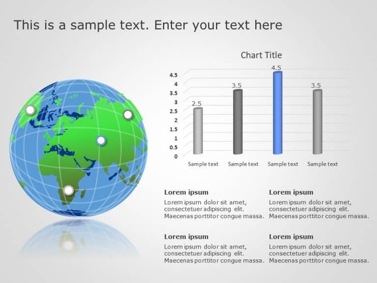 Globe Summary 4 PowerPoint Template & Google Slides Theme