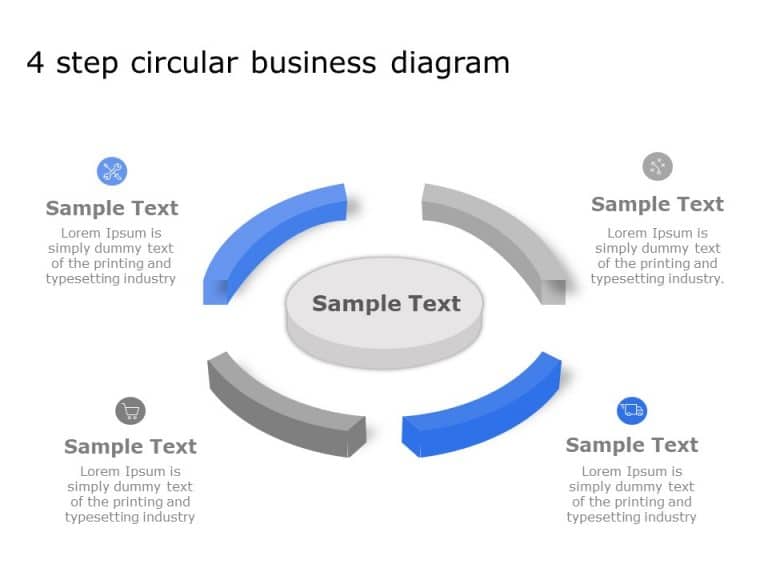 4 Step Circular Business Diagram PowerPoint Template & Google Slides Theme