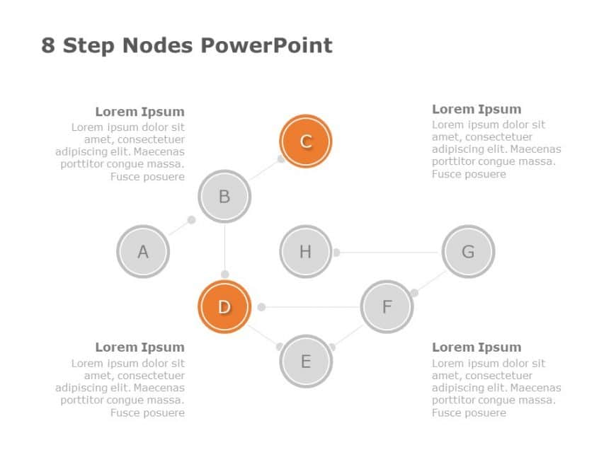 8 Step Nodes Diagram PowerPoint Template