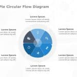 Six Pie Circular Process Flow Diagram PowerPoint Template & Google Slides Theme