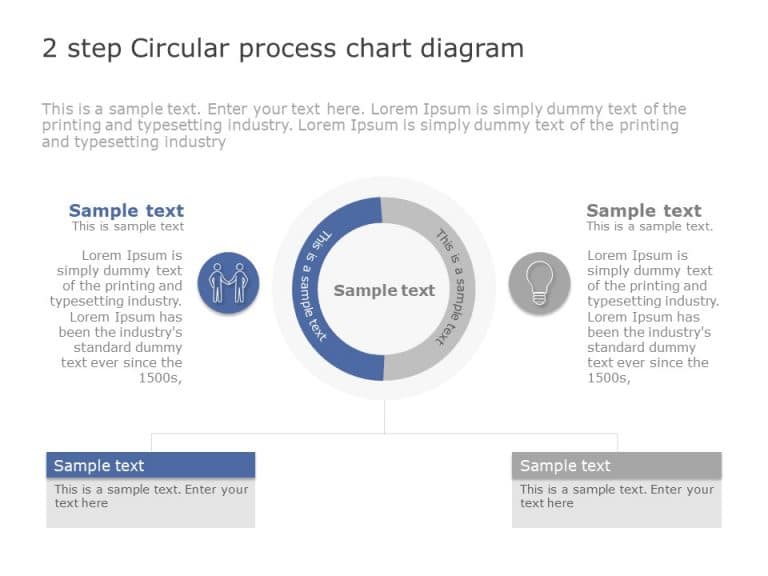2 Step Circular Process Chart Diagram PowerPoint Template
