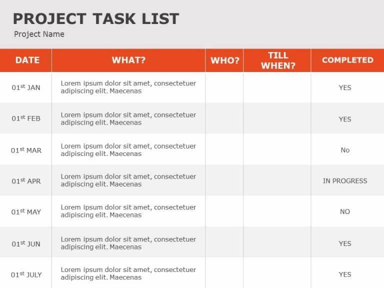 Project Task PowerPoint Template & Google Slides Theme