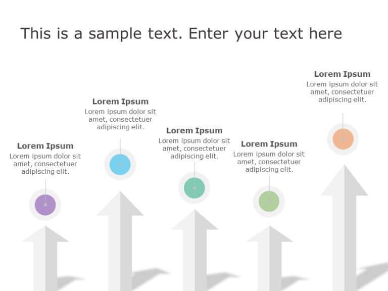 Free 5 Steps Arrow Growth Drivers PowerPoint Template