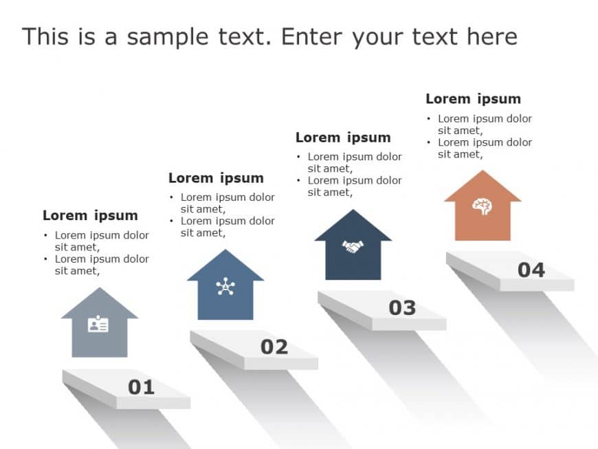 4 Steps Arrow Growth Drivers PowerPoint Template