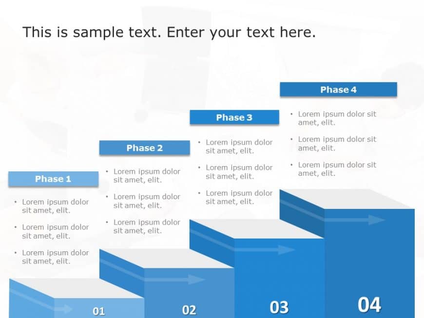 4 Steps Business Growth PowerPoint Template