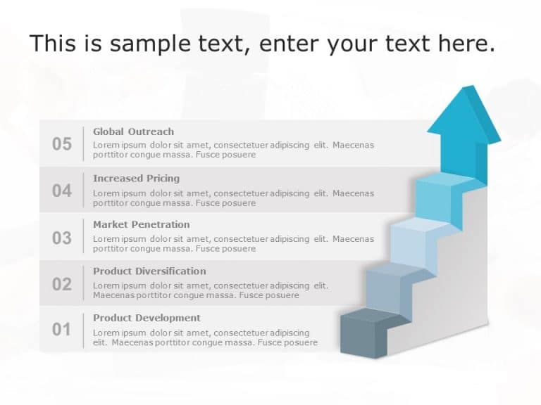 Growth Strategy 5 Steps PowerPoint Template