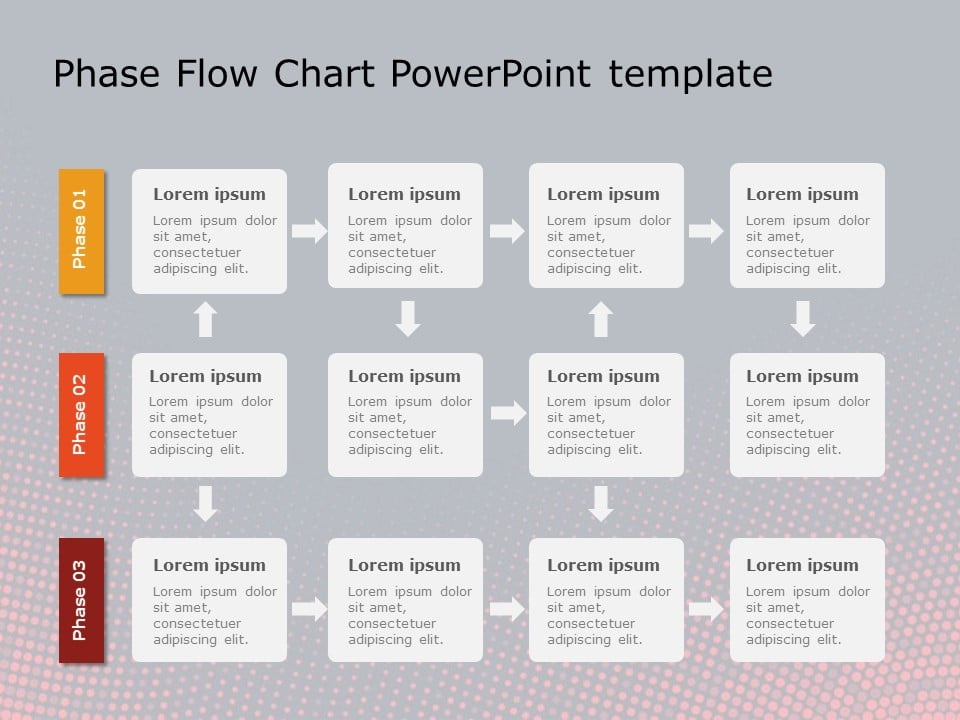 4 Phases Horizontal Process Flow Diagram Slide Slidemodel Riset 6833