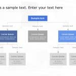 Powerpoint Three Levels Rectangle Nodes Tree Org Chart PowerPoint Template & Google Slides Theme