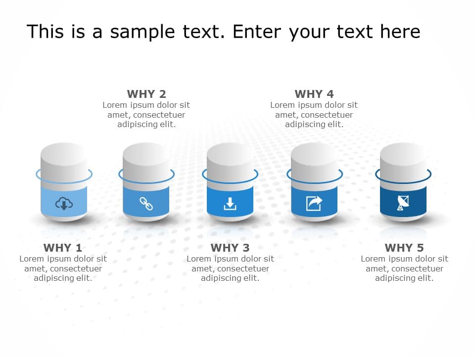 5 Why Analysis Cylinder PowerPoint Template