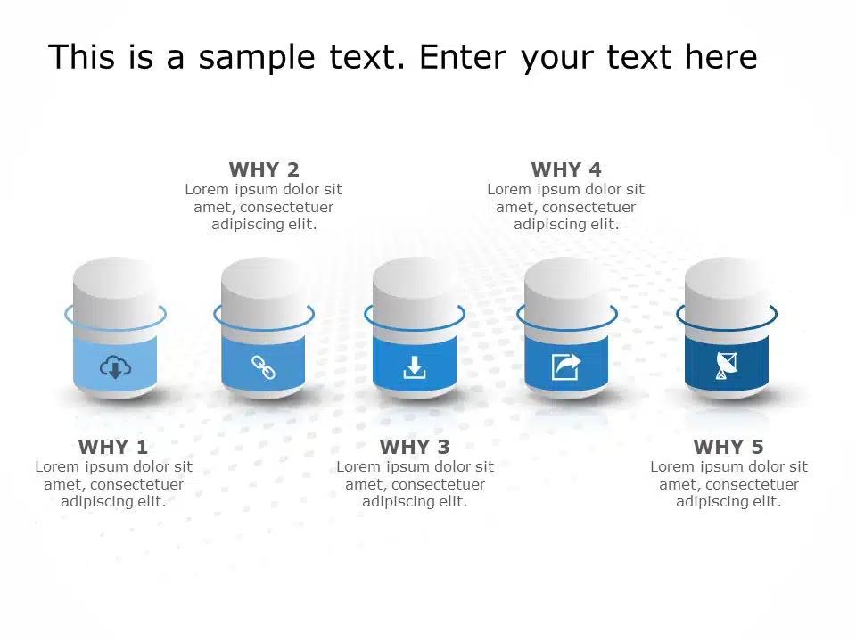 5 Why Analysis Cylinder PowerPoint Template & Google Slides Theme