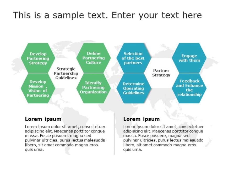 Partnership Engagement Strategy Hexagon PowerPoint Template