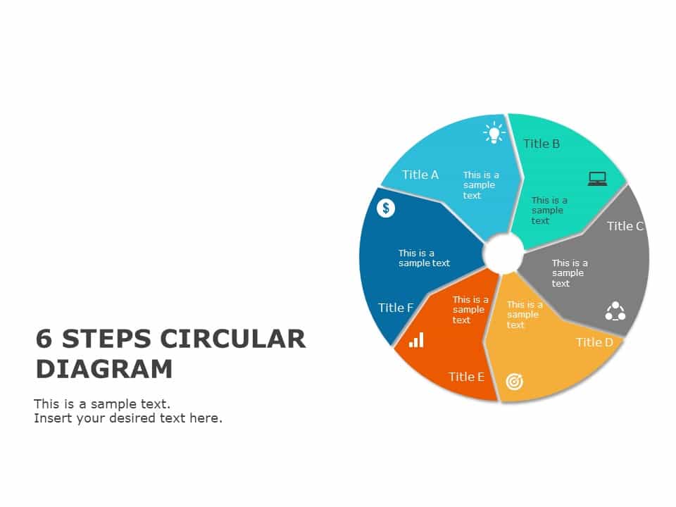 6 Step Business Objective Circular PowerPoint Template