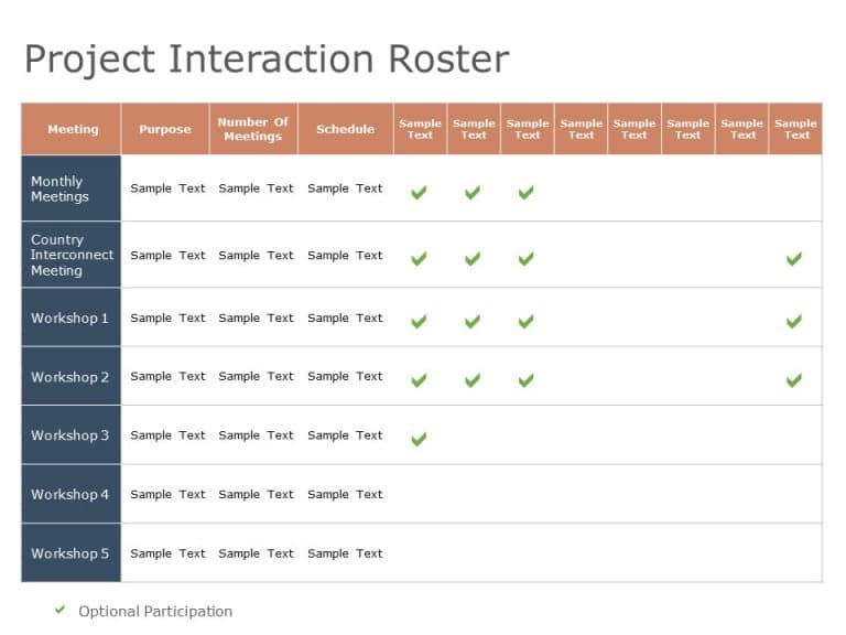 Project Interaction Roster PowerPoint Template & Google Slides Theme