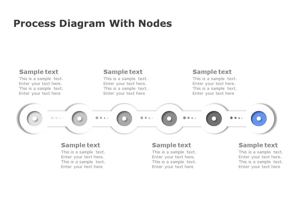 Free Process Diagram With Nodes PowerPoint Template
