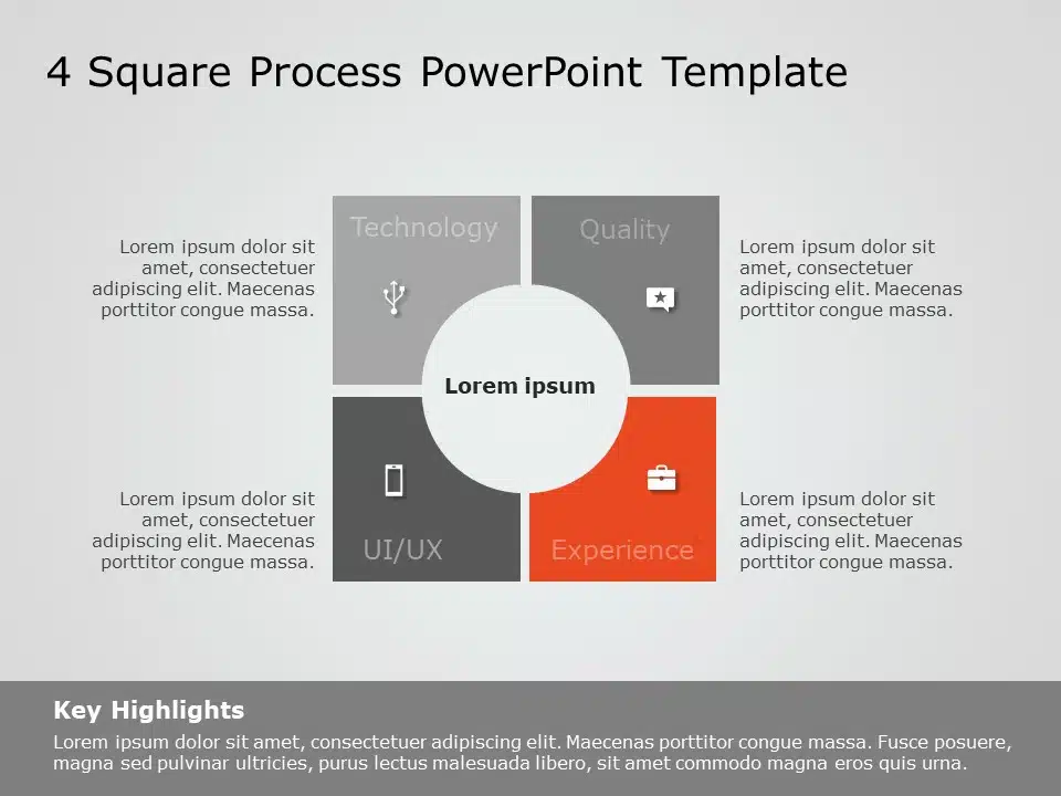 Product Characteristics Square PowerPoint Template & Google Slides Theme