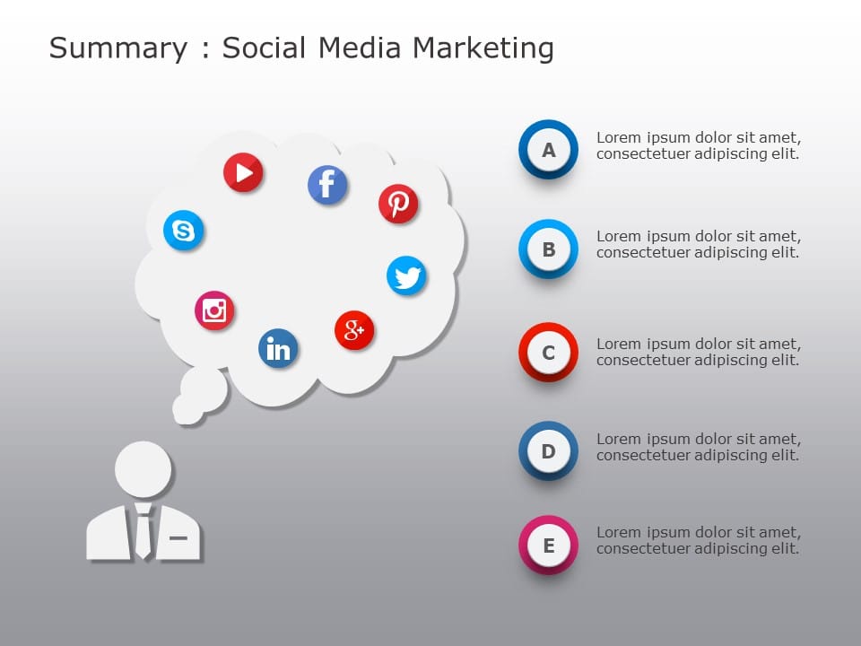 Social Media Marketing 5 PowerPoint Template & Google Slides Theme