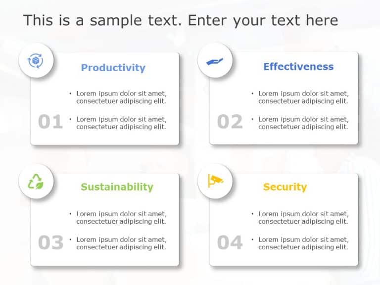 Business Benefits 4 Steps PowerPoint Template & Google Slides Theme