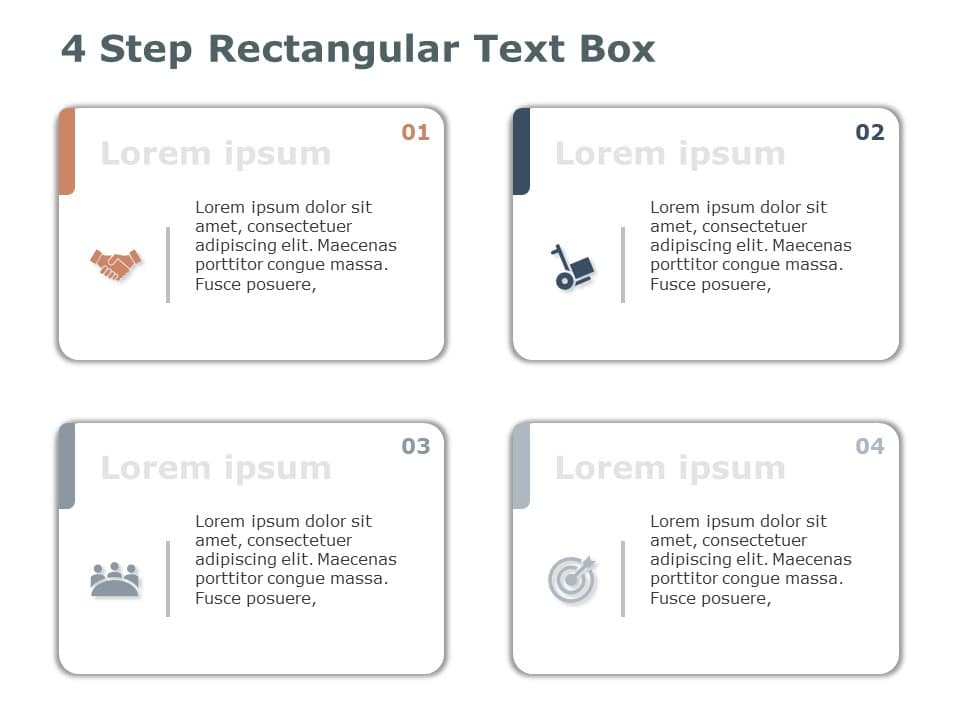 4 Step Rectangular Text Box PowerPoint Template