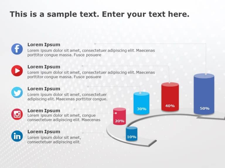 Social Media Market Share 3 PowerPoint Template & Google Slides Theme