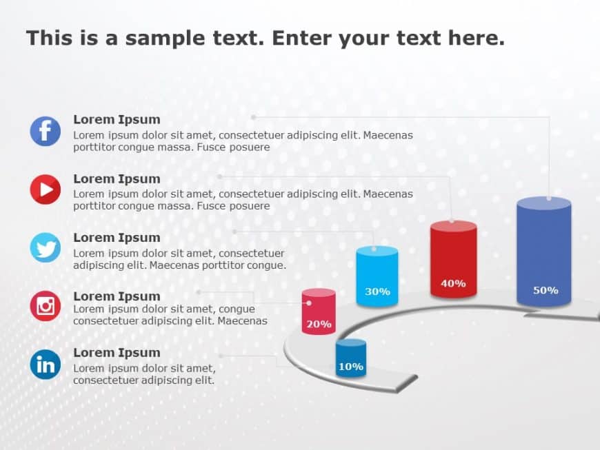 Social Media Market Share 3 PowerPoint Template