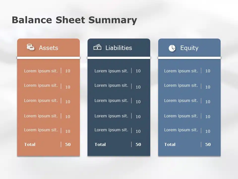 balance sheet summary PowerPoint Template & Google Slides Theme