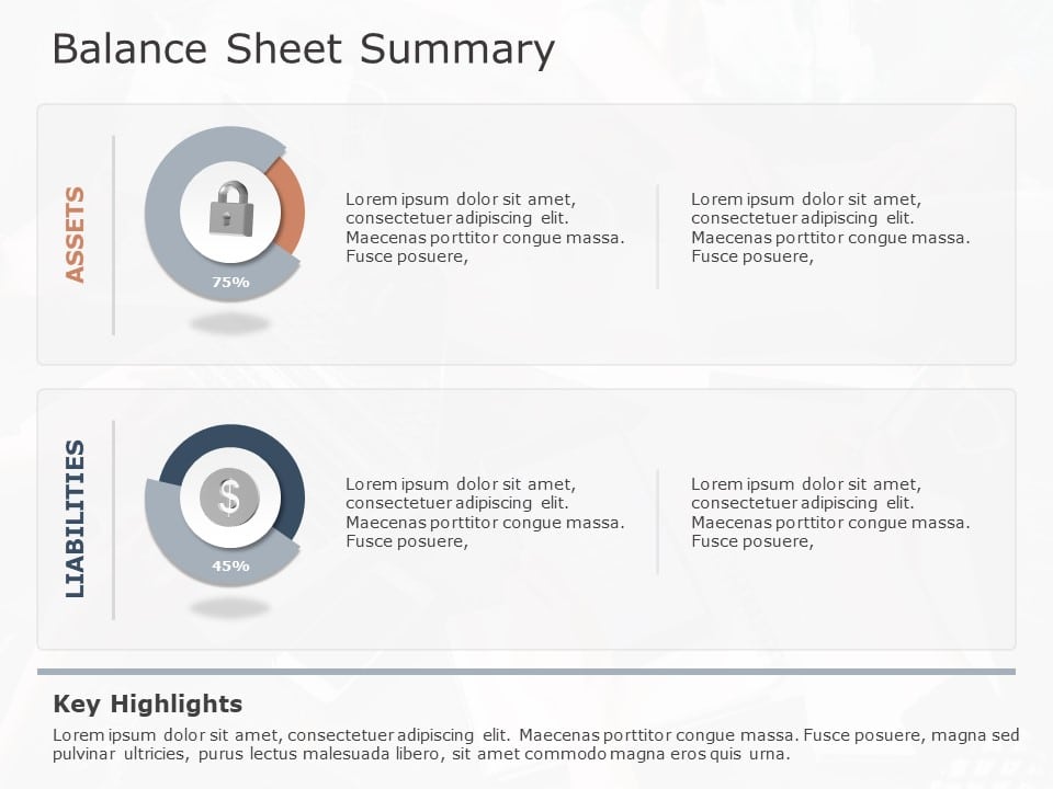 balance sheet summary 1 PowerPoint Template