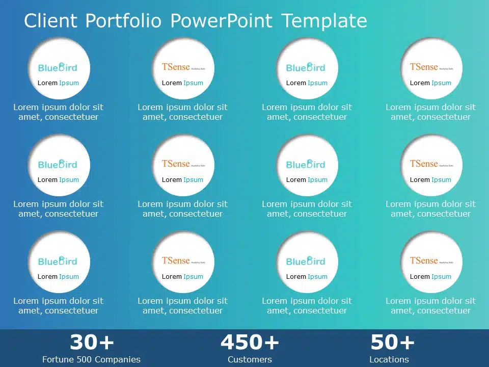 Client Portfolio PowerPoint Template & Google Slides Theme