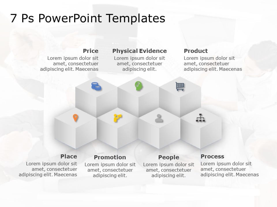 7 P Marketing Mix 5 PowerPoint Template & Google Slides Theme