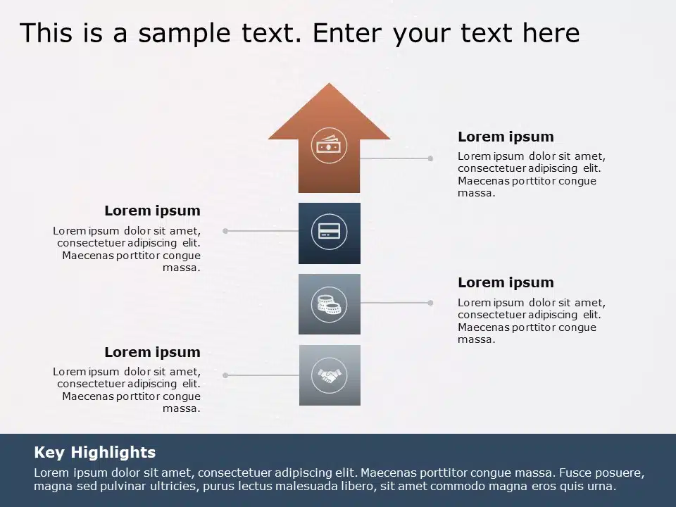 4 Steps Arrow Growth Drivers 2 PowerPoint Template & Google Slides Theme