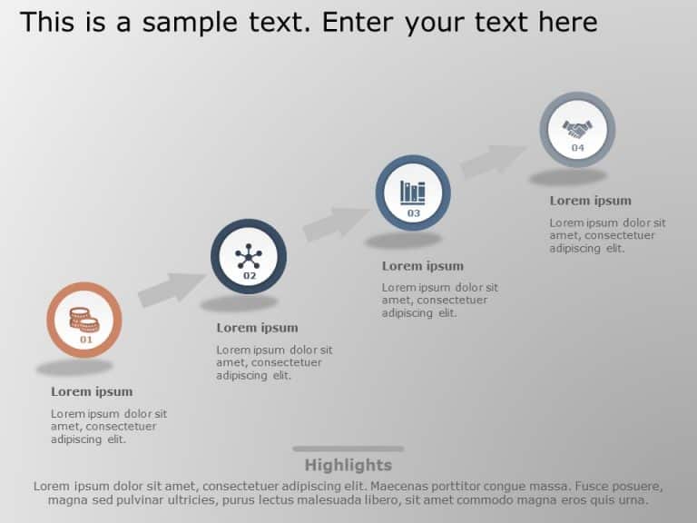 Free 4 Steps Circular Roadmap PowerPoint Template