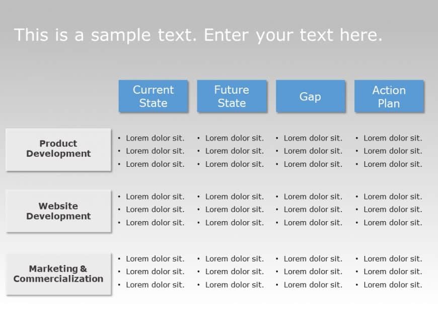 Current State vs Future State Table PowerPoint Template