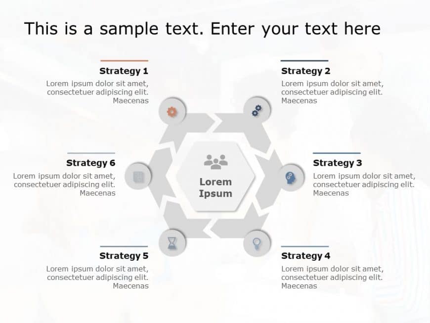 Chevron Arrows Hexagon PowerPoint Template