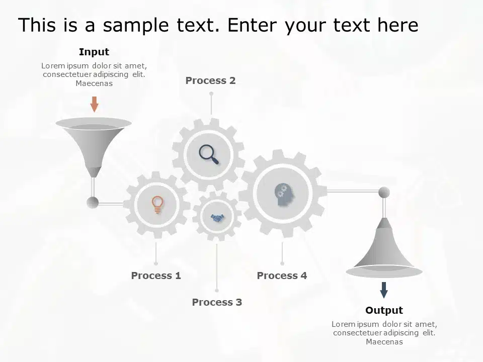 Input Output Gears PowerPoint Template & Google Slides Theme