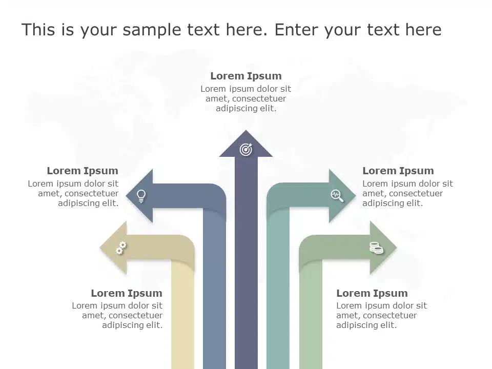 Multiple Path Options 3 PowerPoint Template