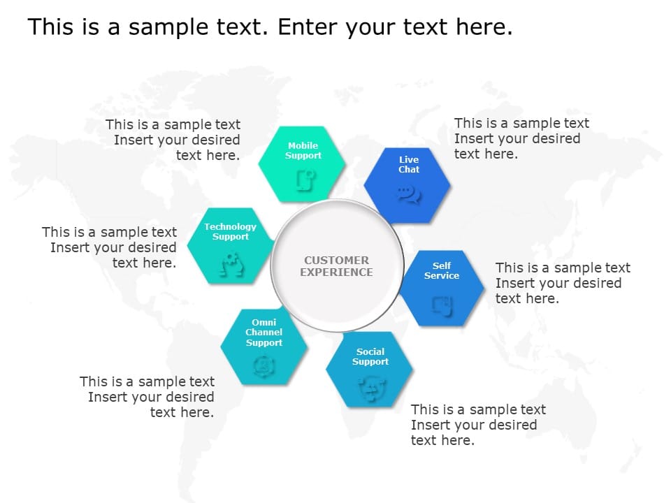 CRM Marketing Hexagon PowerPoint Template