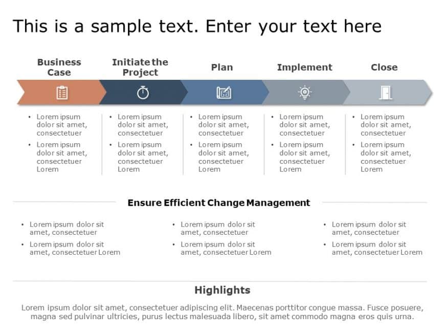 Detailed Project Lifecycle Chevron PowerPoint Template