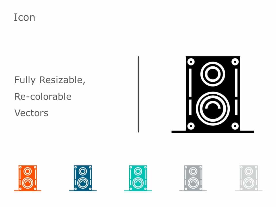 Speakers Icon Vector 9 PowerPoint Template