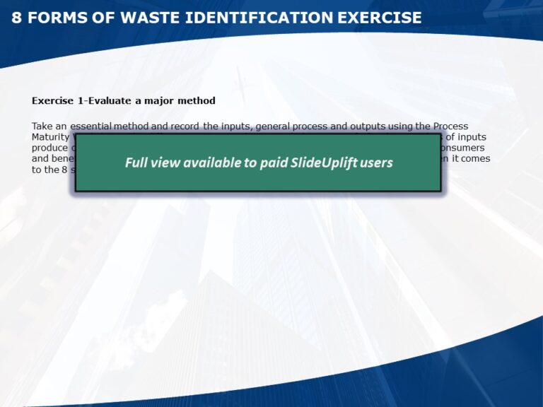 Process Improvement – 8 Ways of Reducing Waste PowerPoint Template