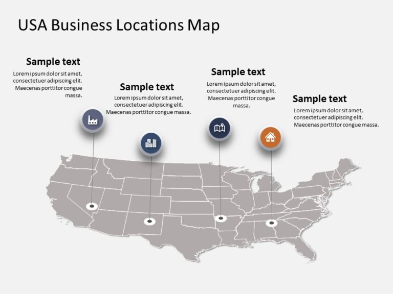 USA Map 5 PowerPoint Template
