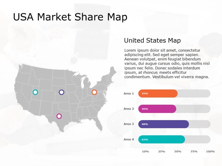 USA Map 9 PowerPoint Template