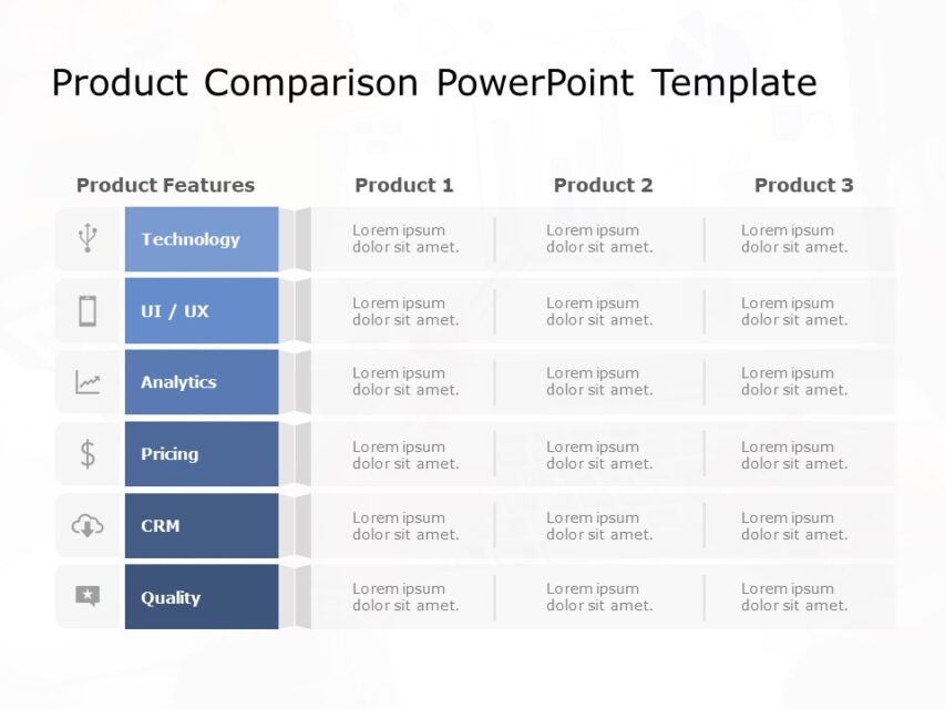 Product Comparison Template Powerpoint