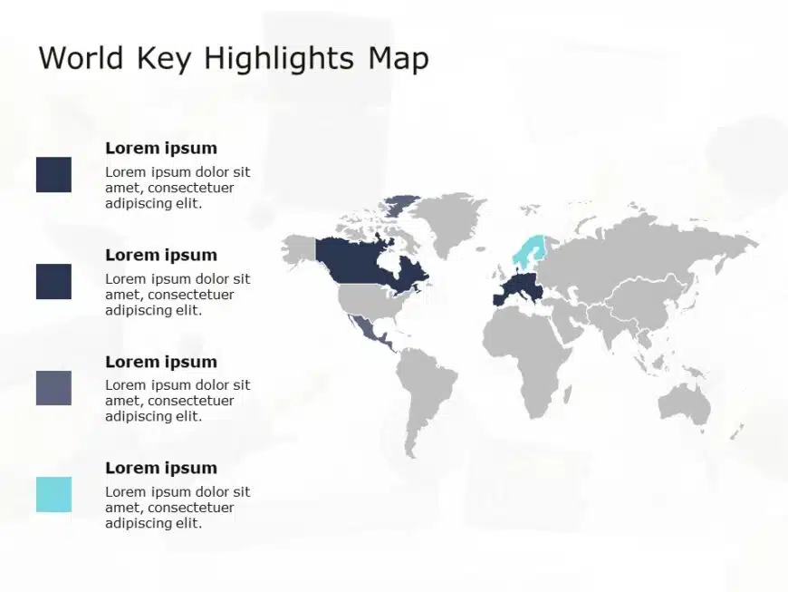 World Map 5 PowerPoint Template