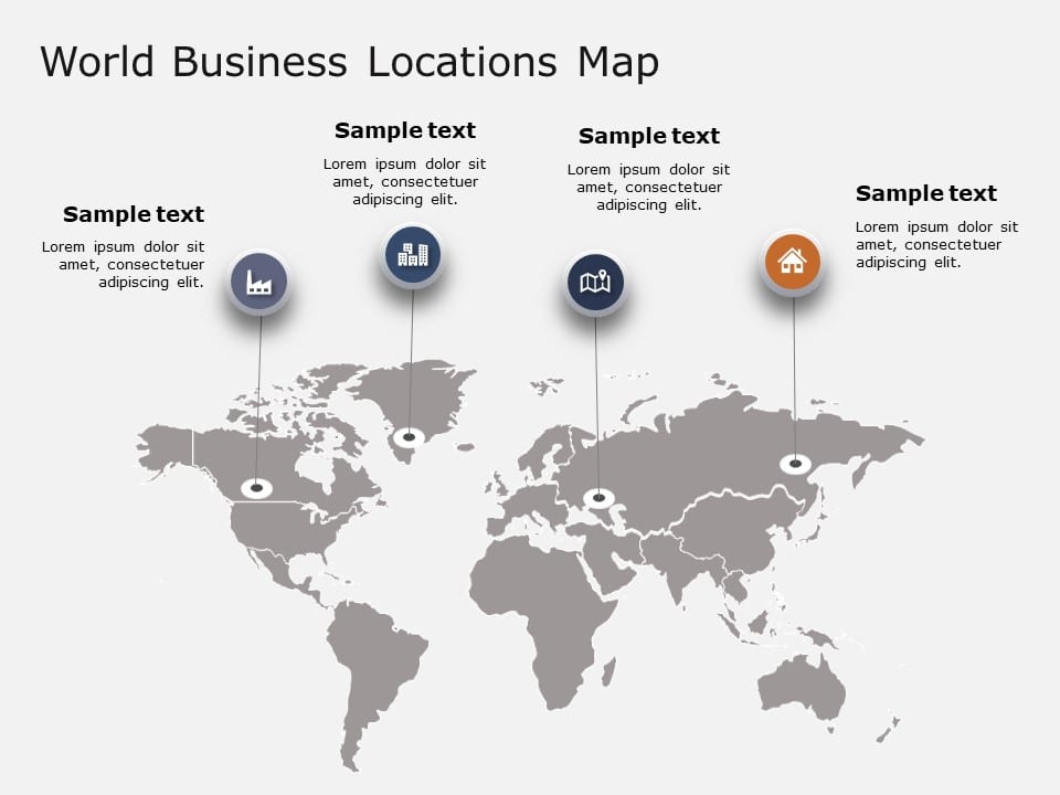 World Map 6 PowerPoint Template & Google Slides Theme