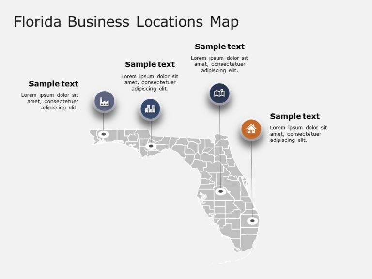 Florida Map 5 PowerPoint Template